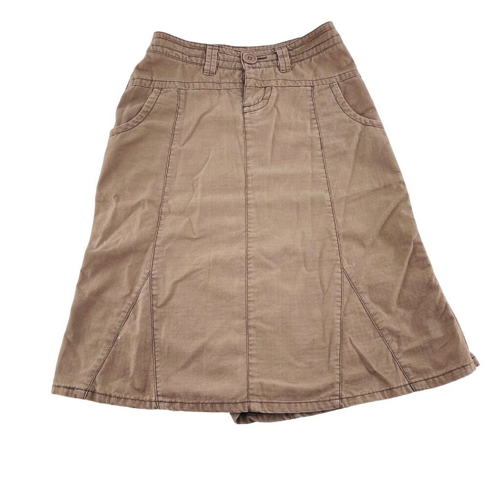 Maurices Womens‎ Khaki A-Line Skirt Size 1/2 Cotton Y2K